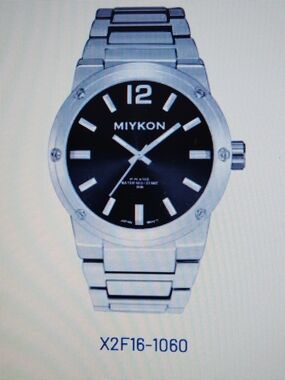 MIYKON Stainless Steel Men's Watch in Black and Silver